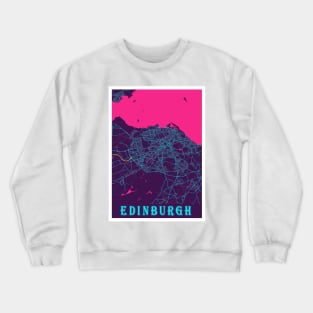 Edinburgh Neon City Map Crewneck Sweatshirt